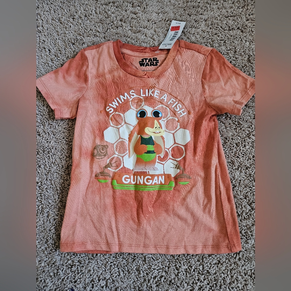 Star wars 4t new swims like a fish coral gungan boys shirt